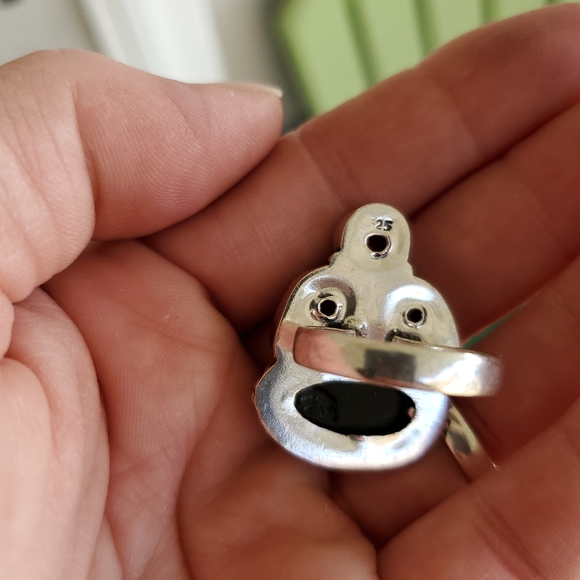 New Garnet & Dichroic Glass 925 Silver Ring. - Picture 6 of 7